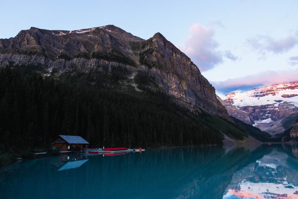 a photo of the canoe rental place at Lake Louise