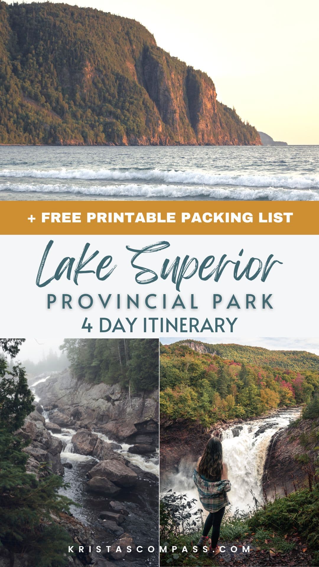Camping Trip Itinerary in Lake Superior Provincial Park Pinterest Pin