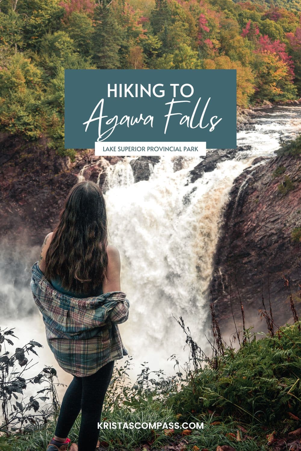 hiking to agawa falls in lake superior provincial park pinterest pin