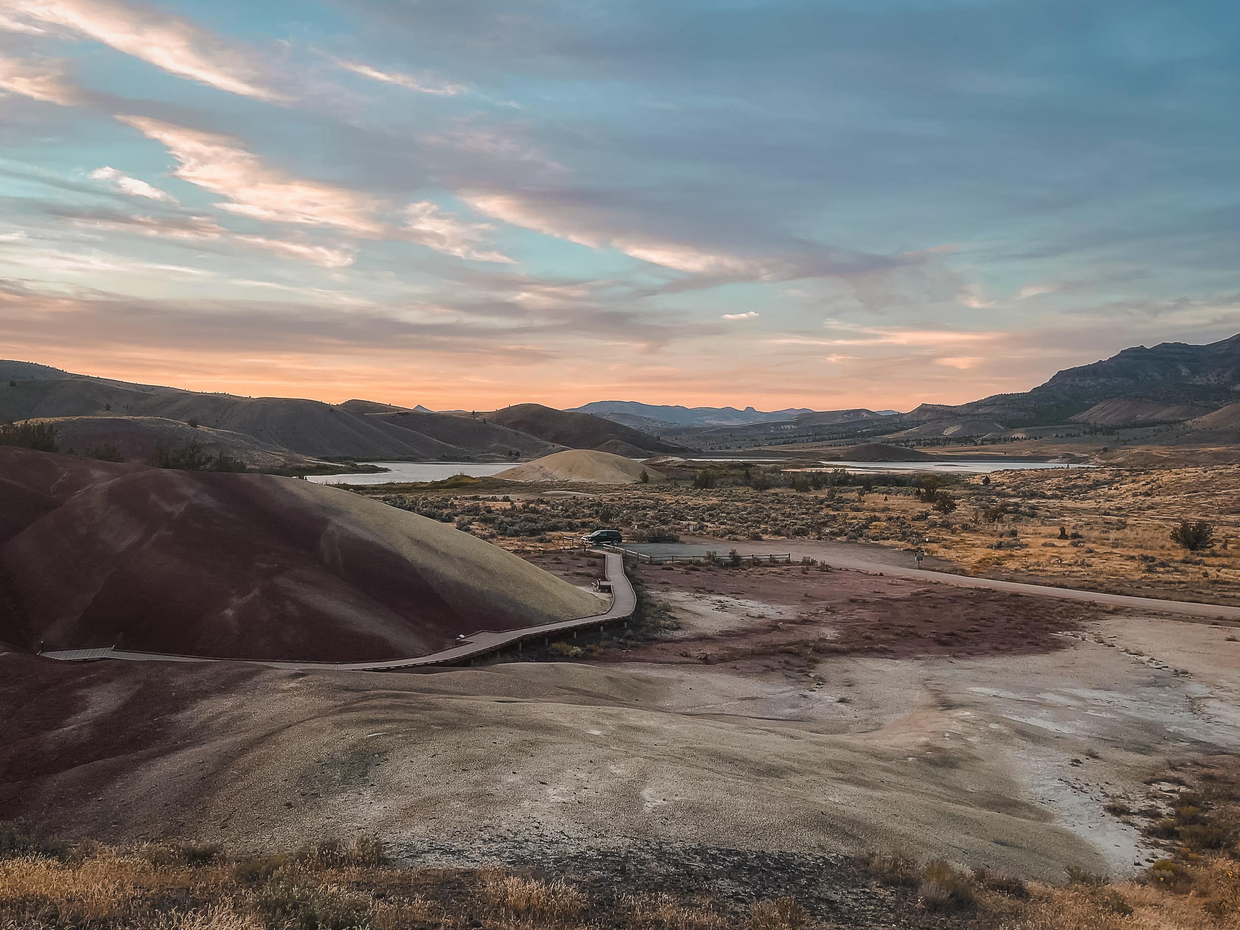 a view from the painted cove trail in Painted Hills, Oregon