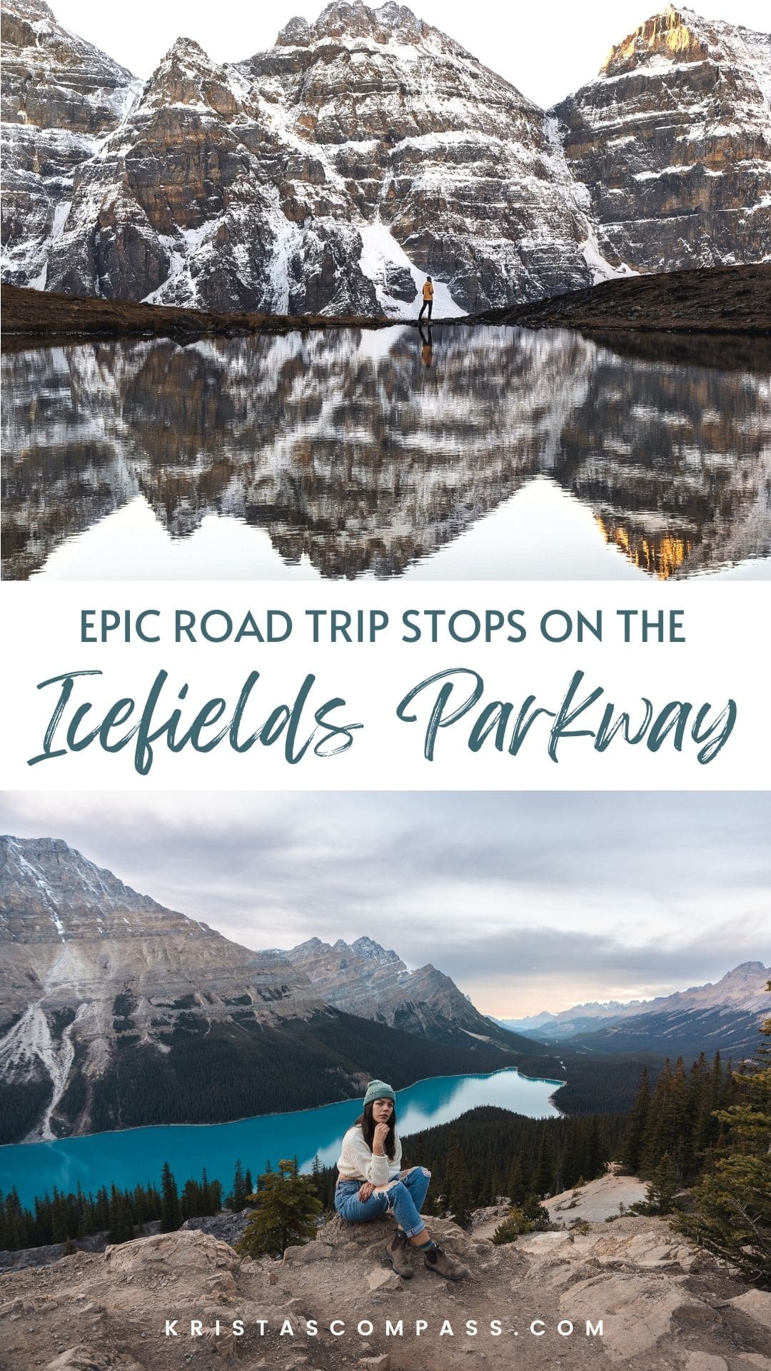 the best stops on the Icefields Parkway you need to add to your Alberta road trip itinerary pinterest pin - icefields parkway stops